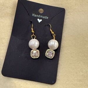 Elegant Handmade Pearl and Gold Earrings